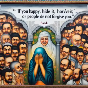 If you are happy, hide it, or people will not forgive you. – Saadi.