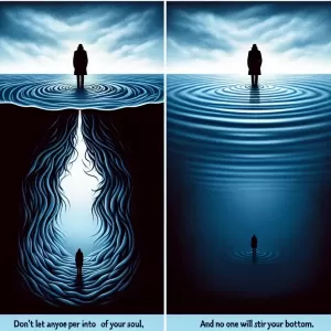 Don’t let anyone peer into the depths of your soul, and no one will stir your bottom. – Shafi.