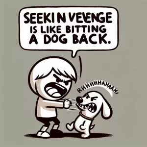 Seeking revenge is like biting a dog back. – Winston Churchill.