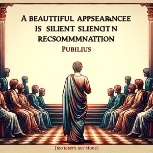 Publilius: A beautiful appearance is a silent recommendation.