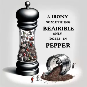 Irony is bearable only in small doses, like pepper.