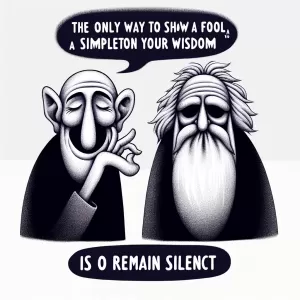 The only way to show a fool and a simpleton your wisdom is to remain silent. - Arthur Schopenhauer