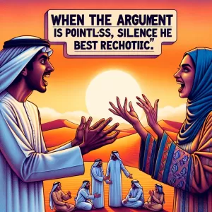 When the argument is pointless, silence is the best rhetoric. - Arabian Proverb