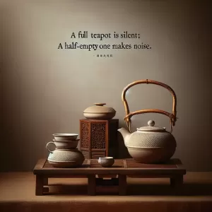 A full teapot is silent; a half-empty one makes noise. - Chinese Proverb