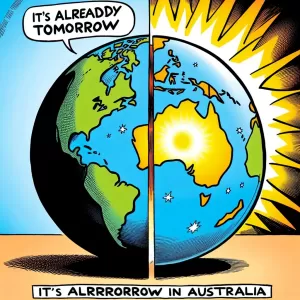 Don’t worry about the world coming to an end today. It is already tomorrow in Australia. - Charles M. Schulz