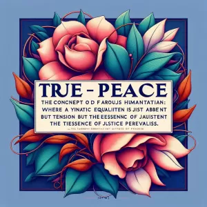 True peace is not merely the absence of tension; it is the presence of justice. – Desmond Tutu