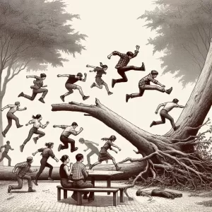 Everyone can jump over a tree if the tree has already fallen.