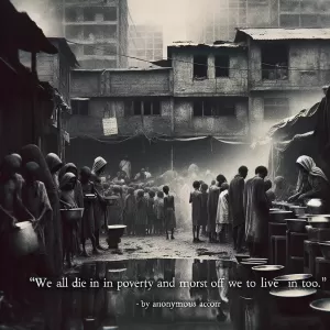 Enlarge We all die in poverty and most of us live in it too. - Charles Bukowski