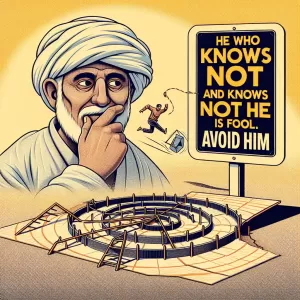 He who knows not and knows not he knows not   is a fool. Avoid him.(Persian proverb)