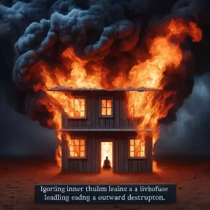 Enlarge Dogon Proverb: When the fire inside is ignored, the house outside burns.