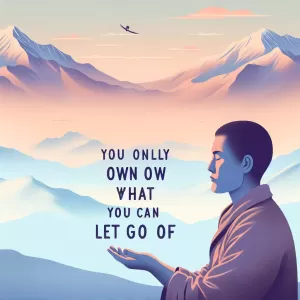 Tibetan Proverb: You own only what you can let go of.