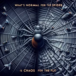 Normal is an illusion; what's normal for the spider is chaos for the fly.